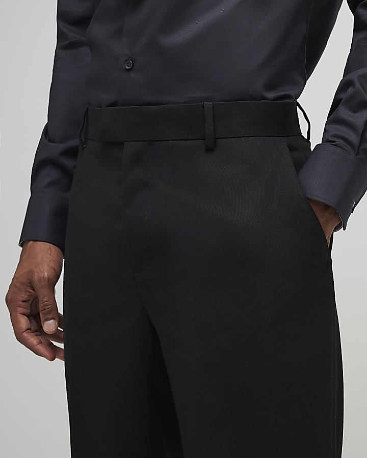 River Island Black Stretch Slim Fit Suit Trousers