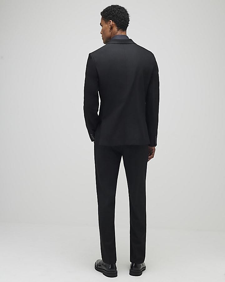 River Island Black Stretch Slim Fit Suit Trousers