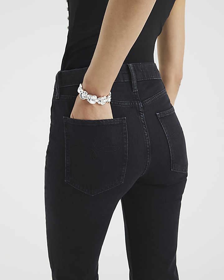 River Island Black Stretch Straight Leg Jeans