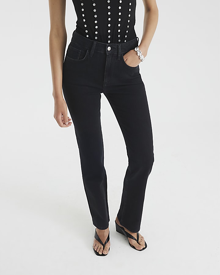 River Island Black Stretch Straight Leg Jeans