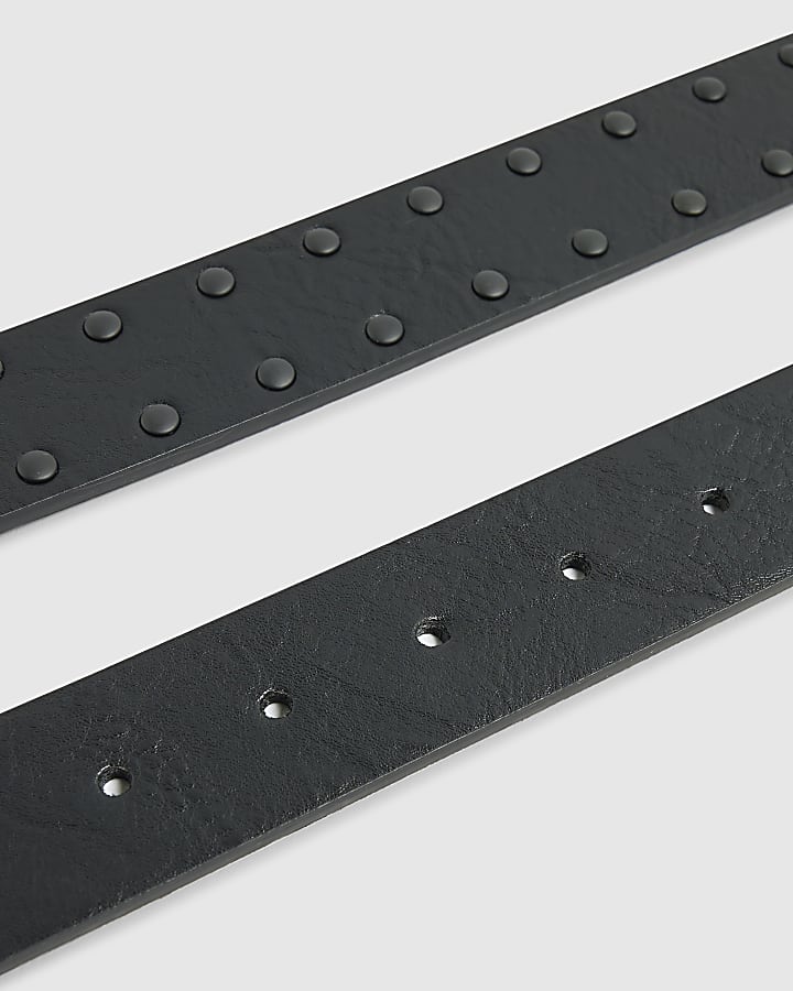 river island Black Studded Belt