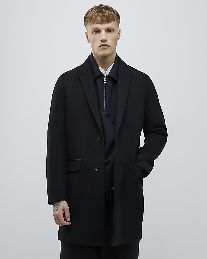 River Island Black Tailored Coat
