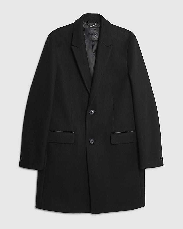 river island Black Tailored Coat