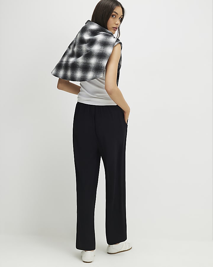 River Island Black Tailored Elasticated Joggers