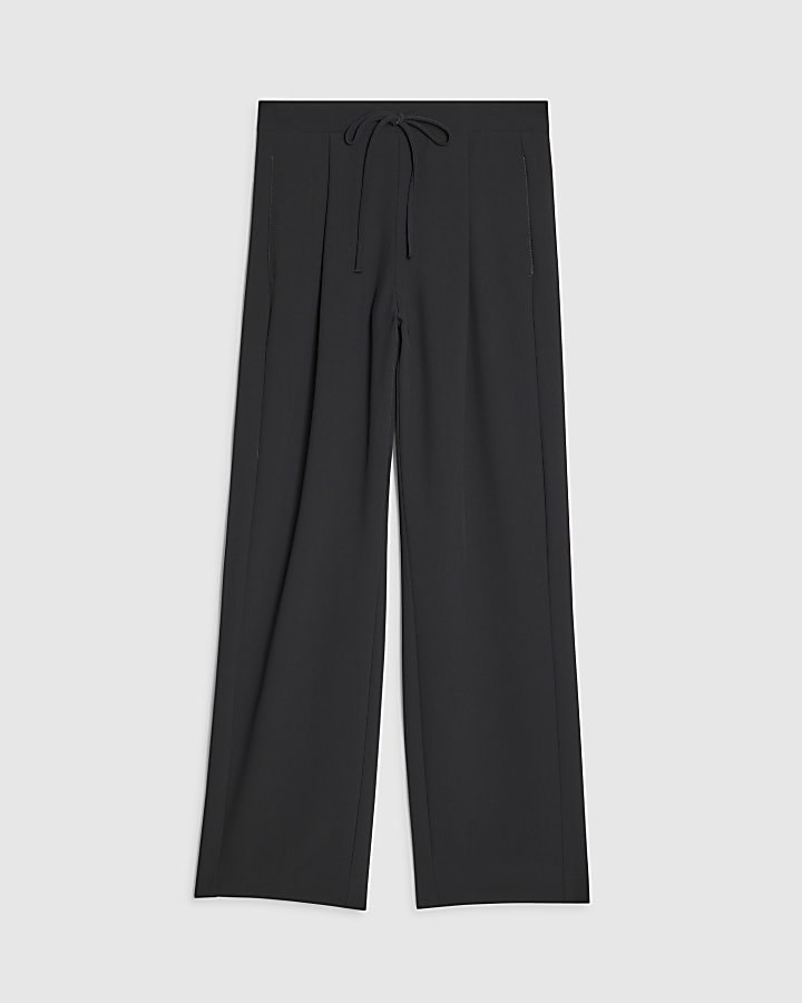 river island Black Tailored Elasticated Joggers