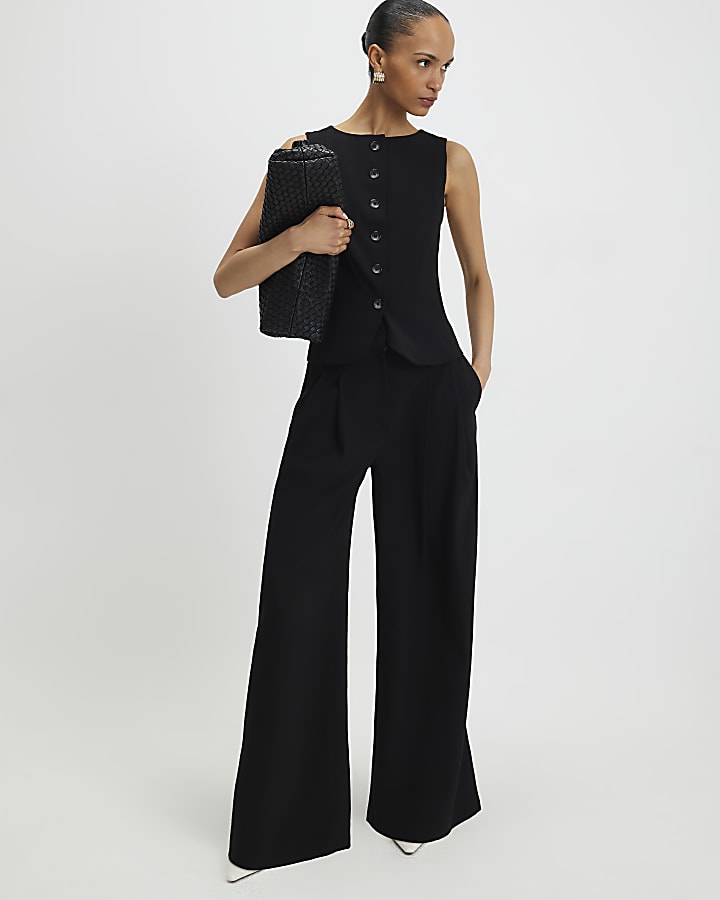 River Island Black Tailored Waistcoat