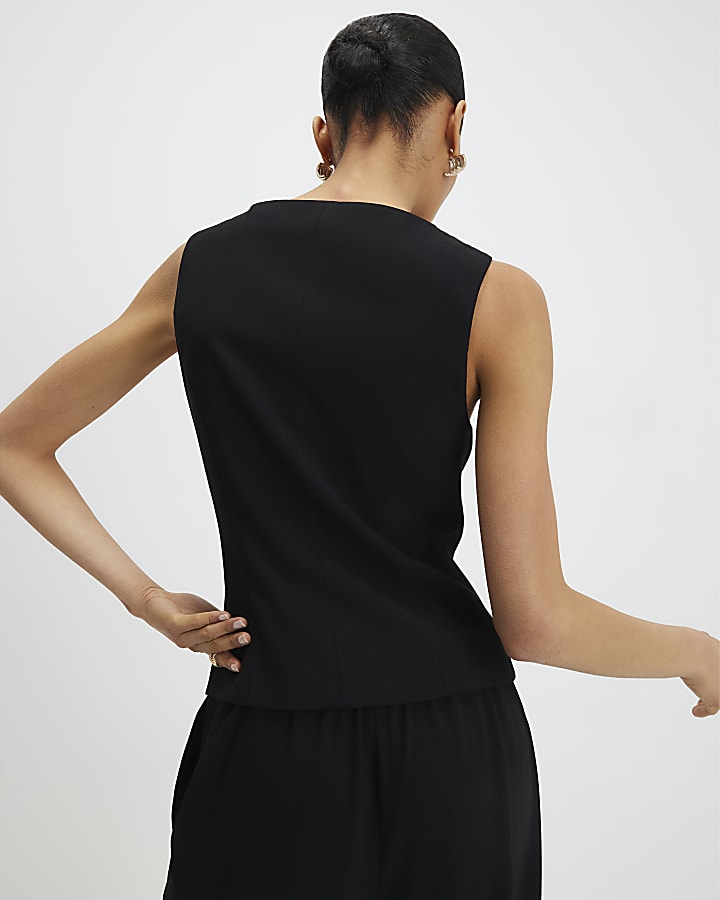 River Island Black Tailored Waistcoat