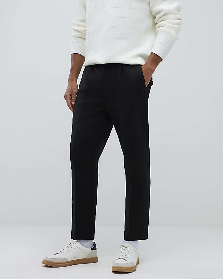 River Island Black Tapered Fit Chino Trousers