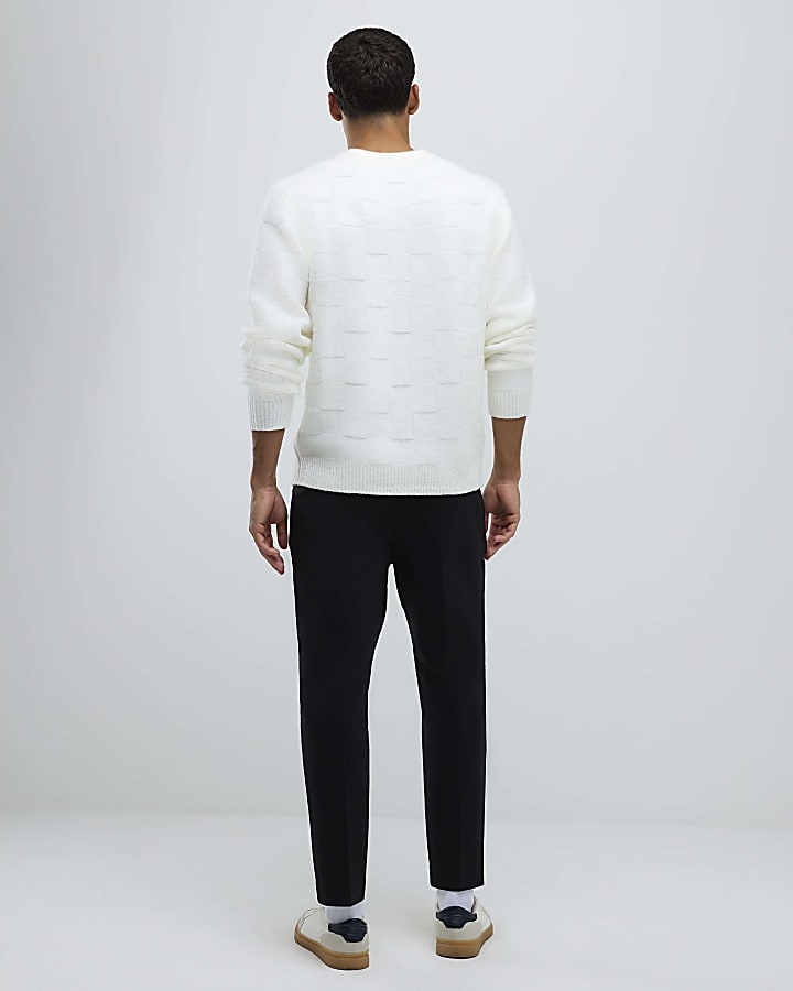 River Island Black Tapered Fit Chino Trousers