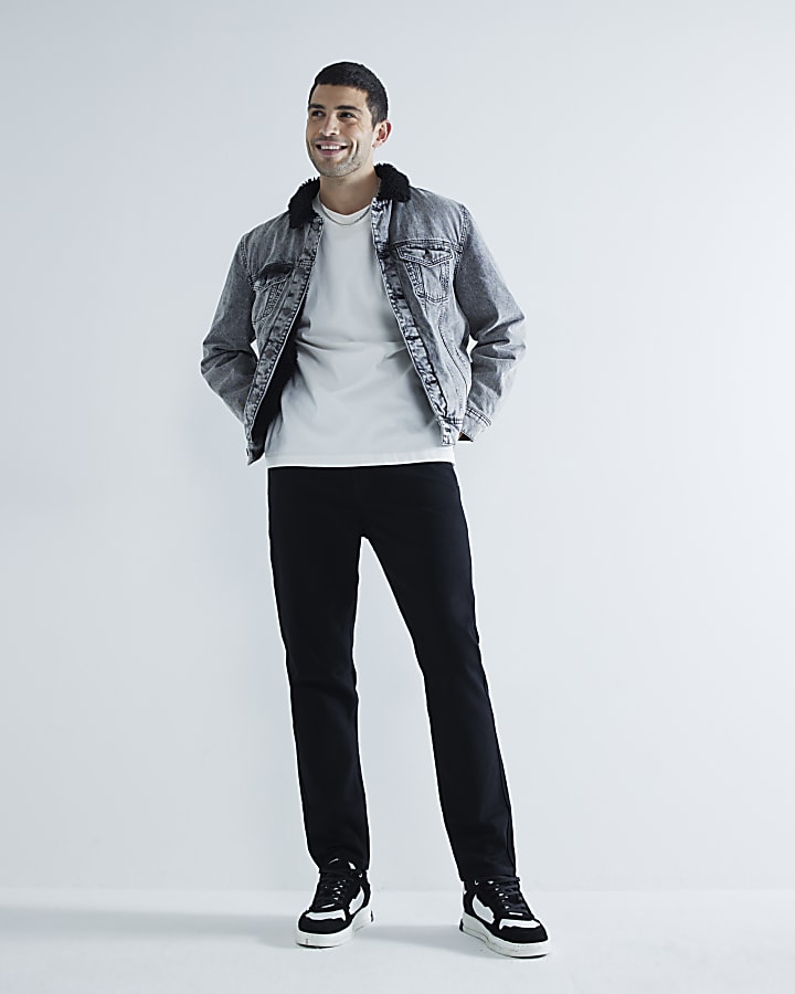 River Island Black Tapered Fit Jeans