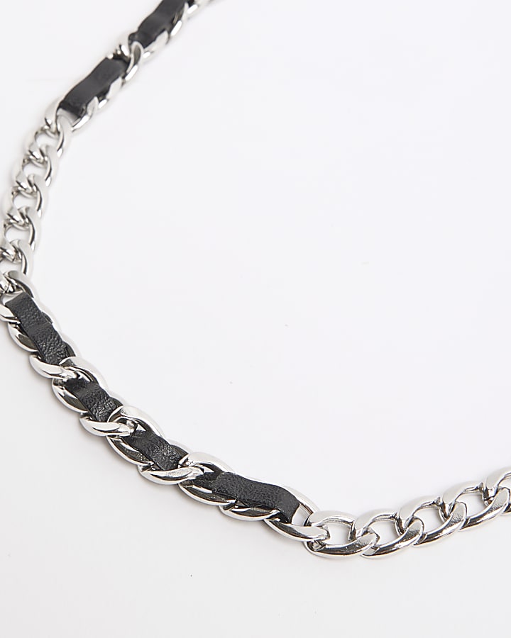 River Island Black Thread Chain Necklace