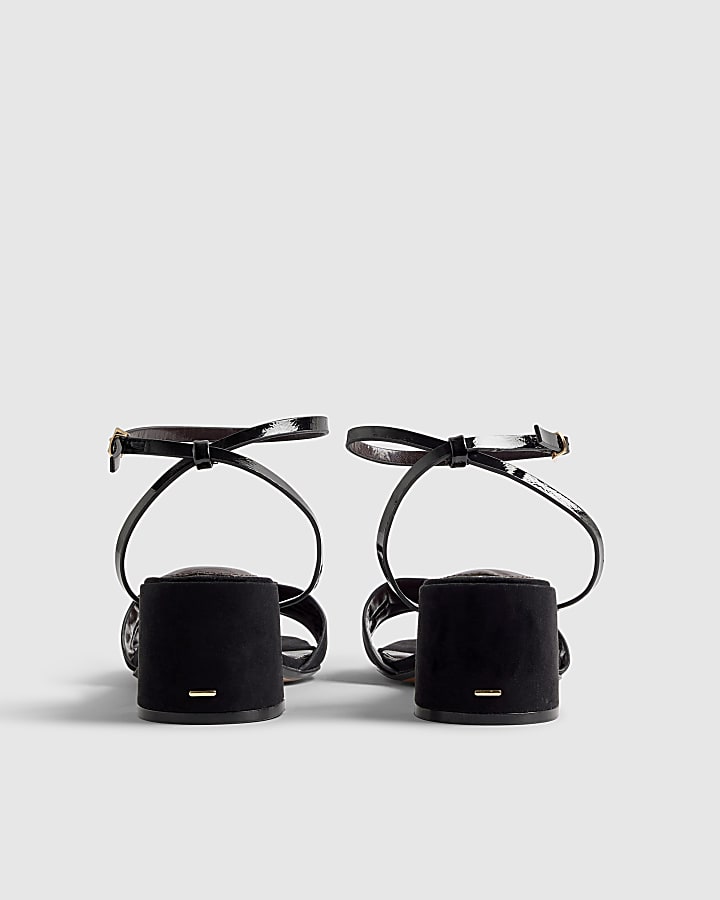River Island Black Trim Block Heel Sandals