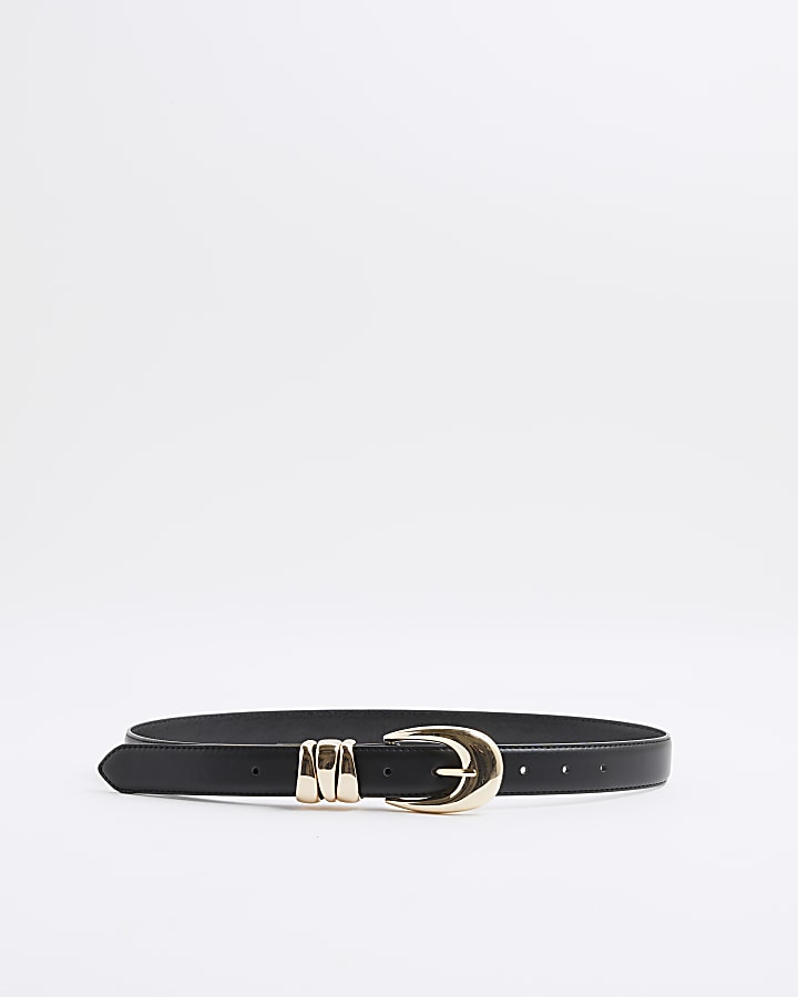 River Island Black Triple Keeper Belt
