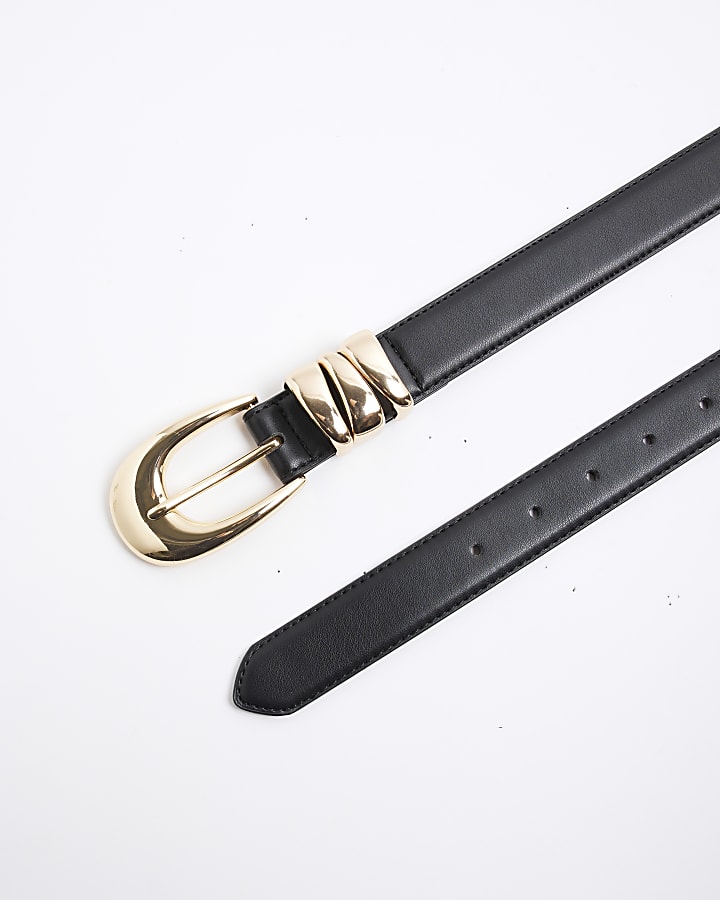 River Island Black Triple Keeper Belt