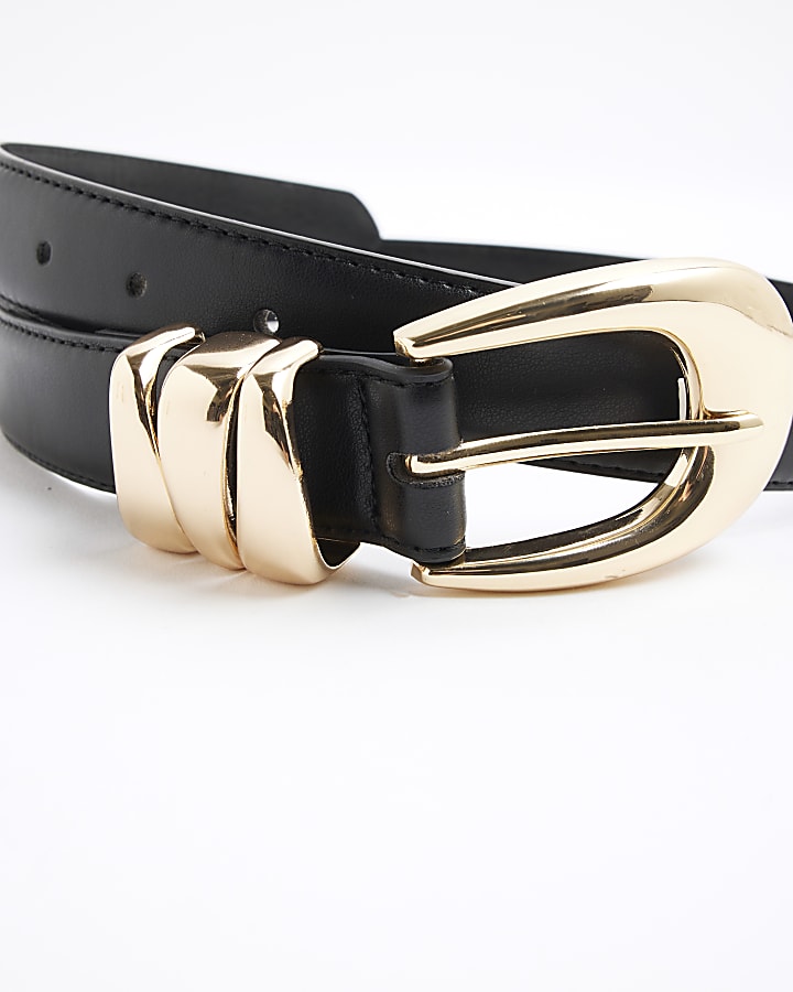 River Island Black Triple Keeper Belt