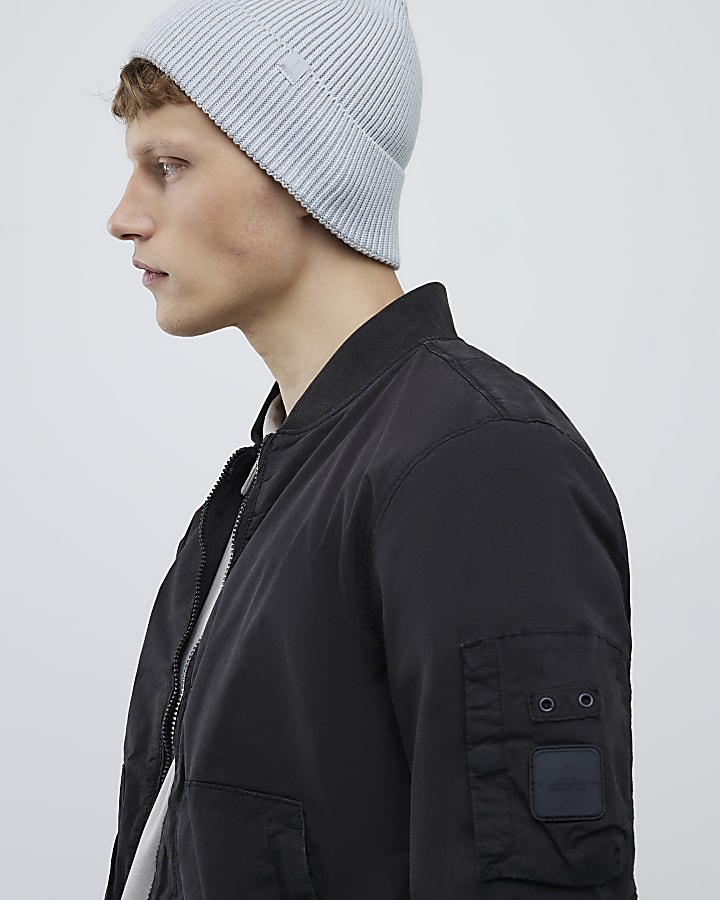 River Island Black Utility Bomber Jacket