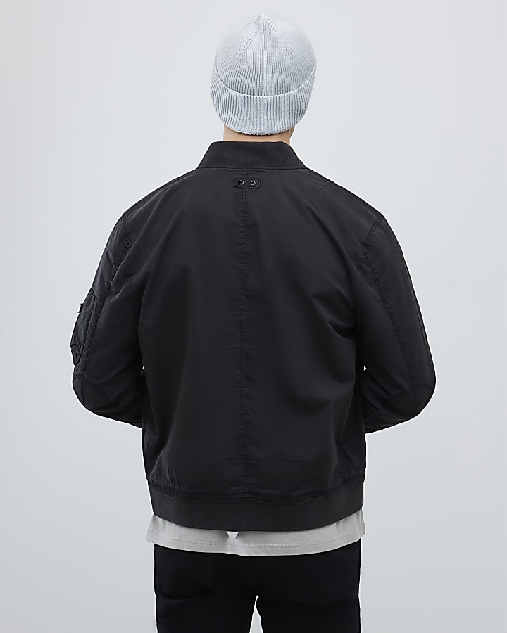 River Island Black Utility Bomber Jacket