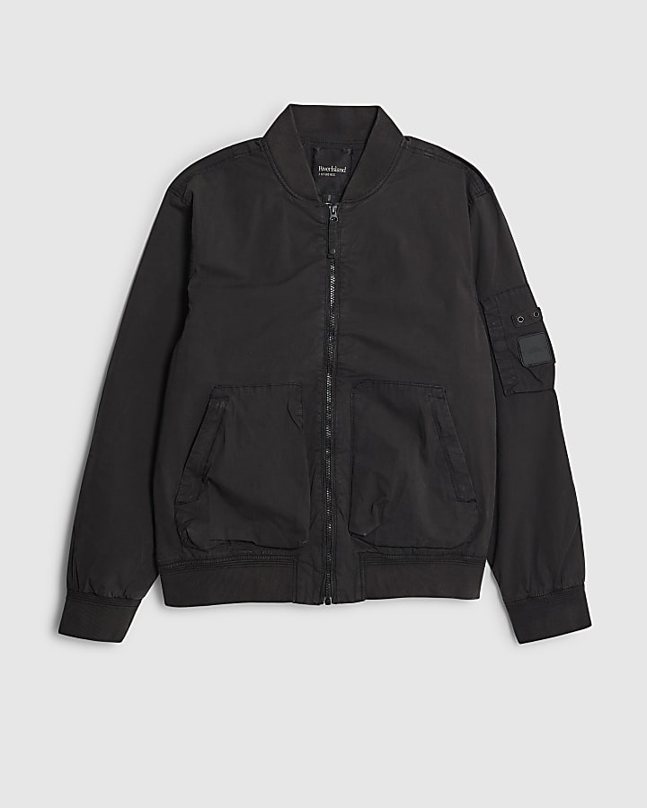 river island Black Utility Bomber Jacket
