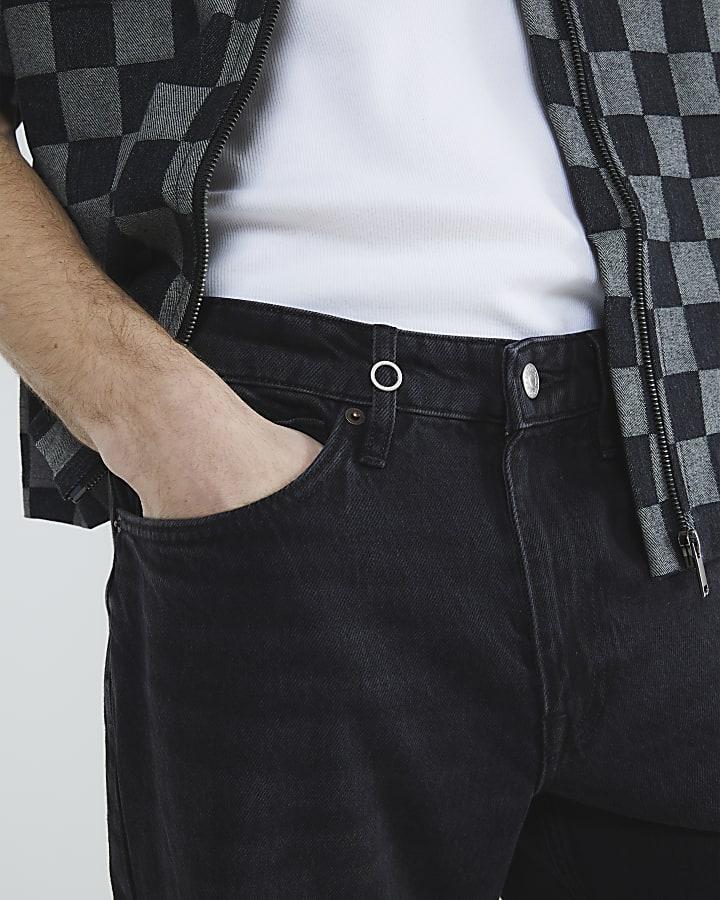 River Island Black Washed Loose Fit Jeans