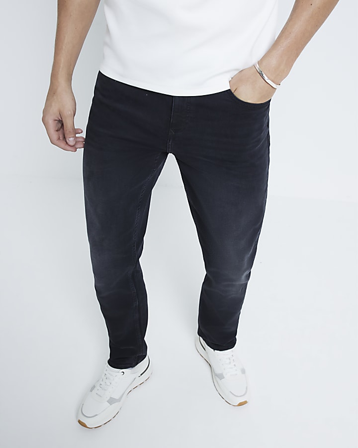 River Island Black Washed Slim Fit Jeans