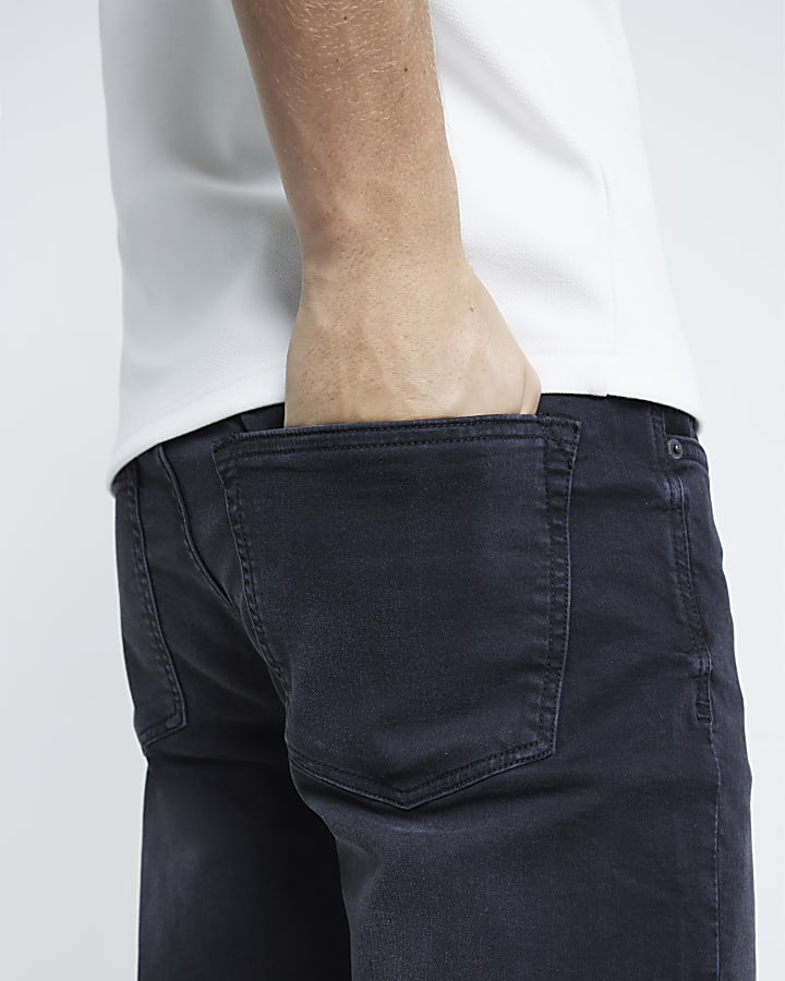 River Island Black Washed Slim Fit Jeans