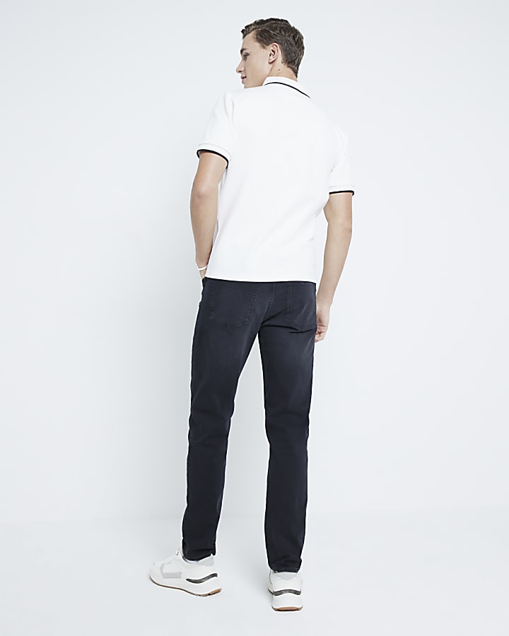 River Island Black Washed Slim Fit Jeans