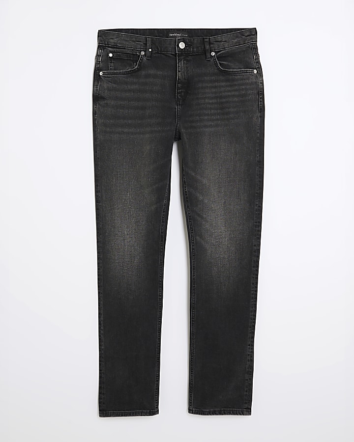river island Black Washed Slim Fit Jeans