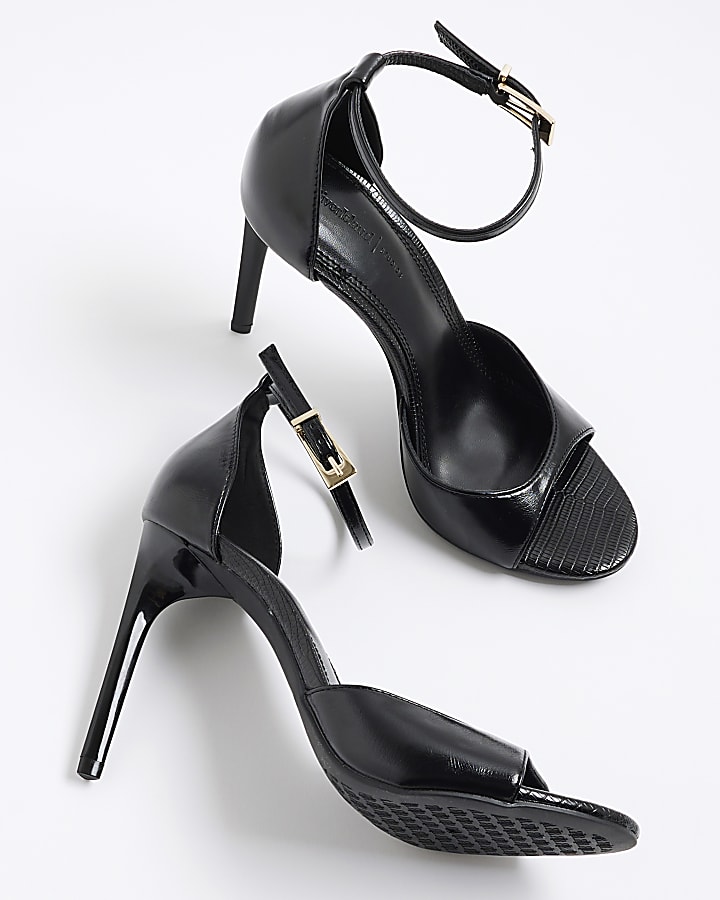 river island Black Wide Fit Closed Back Heels