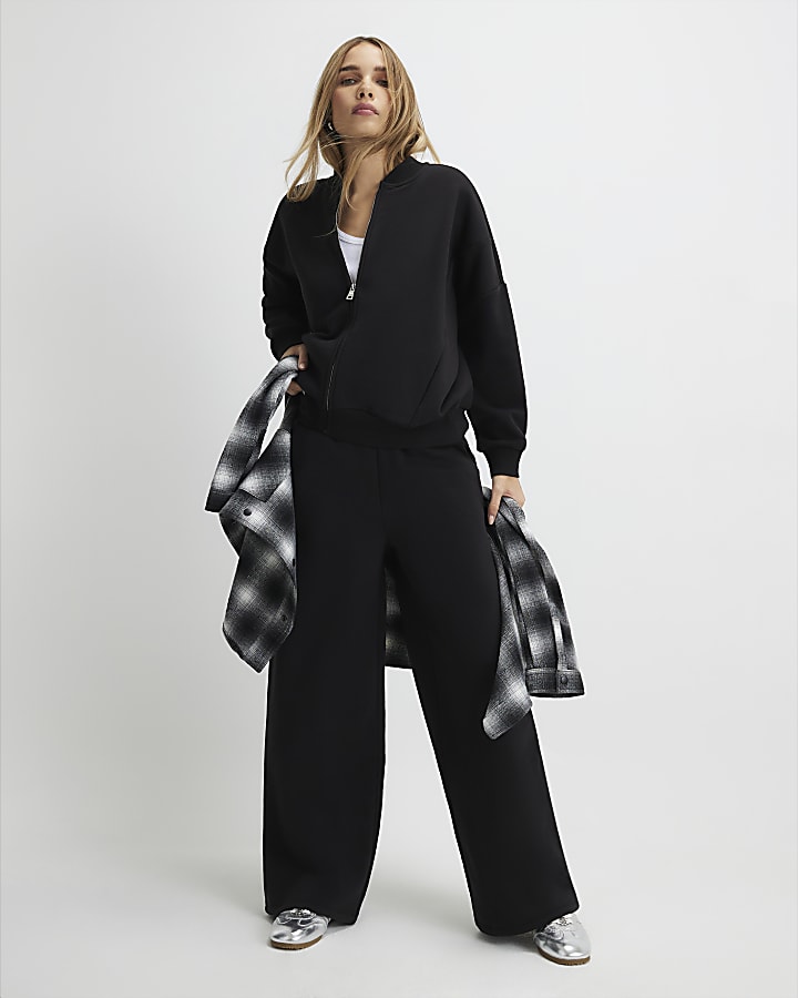 River Island Black Wide Leg Joggers