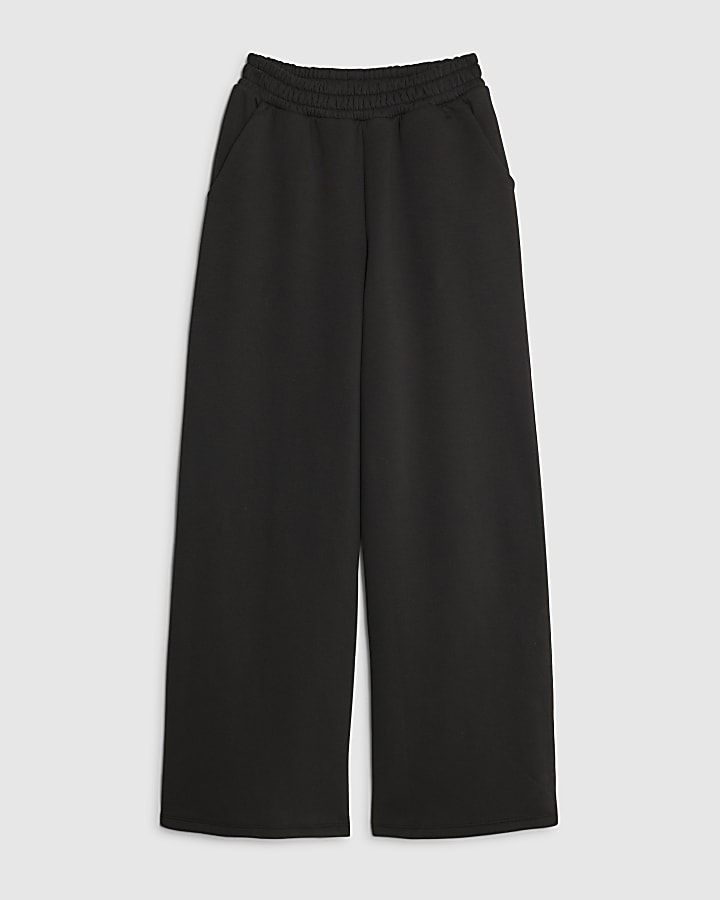 river island Black Wide Leg Joggers