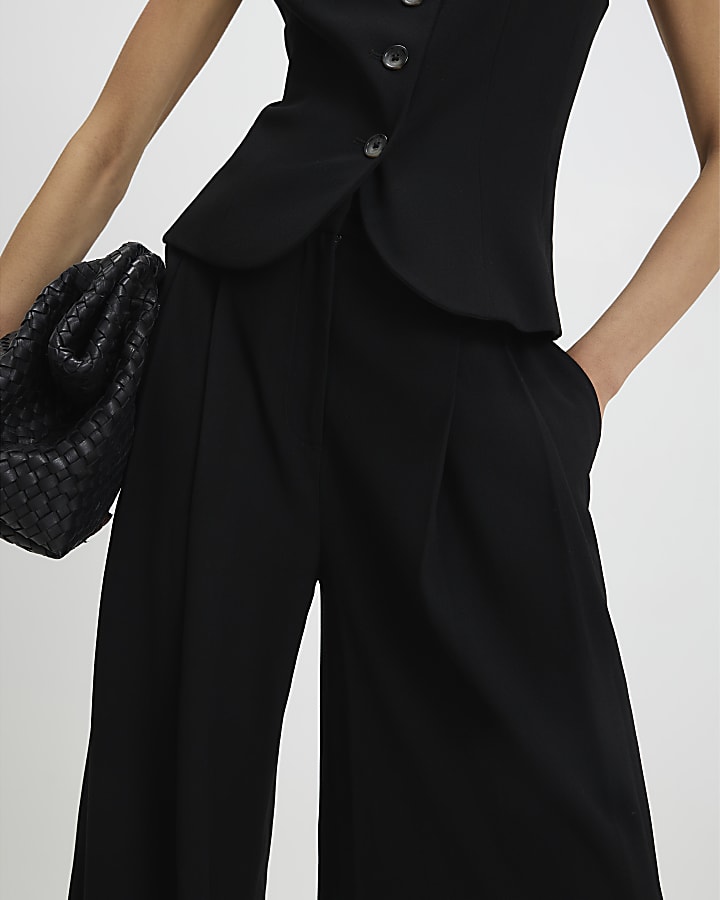 River Island Black Wide Leg Trousers