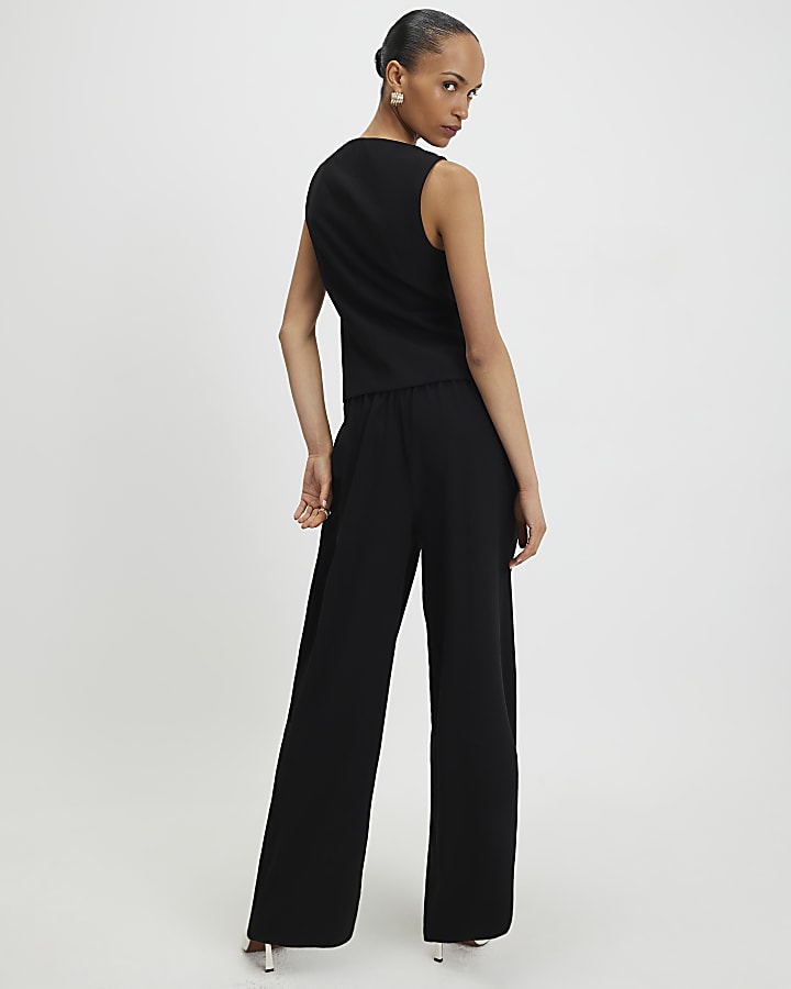 River Island Black Wide Leg Trousers