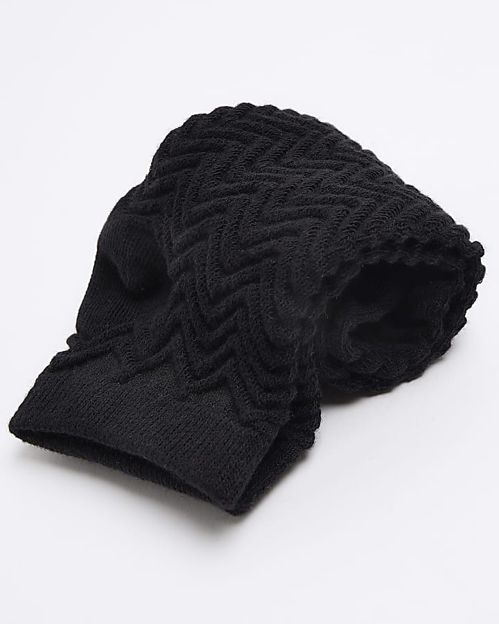 River Island Black Zig Zag 2 Pack Trainer Socks