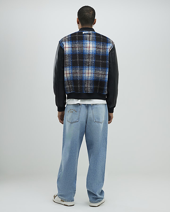 River Island Blue Baggy Fit Jeans