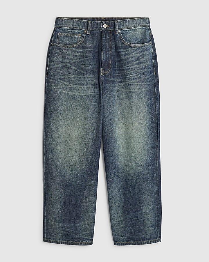 river island Blue Baggy Fit Jeans