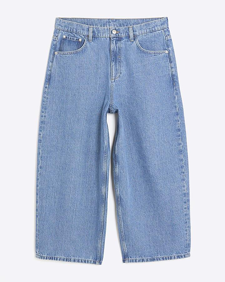 river island Blue Barrel Leg Jeans