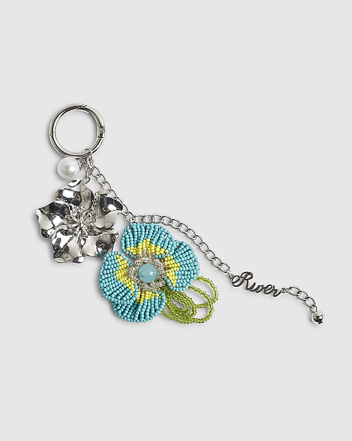 River Island Blue Beaded Flower Charm