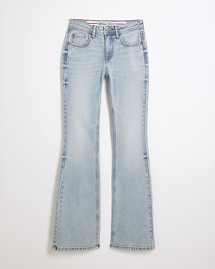 river island Blue Bootcut Mid Rise Jeans
