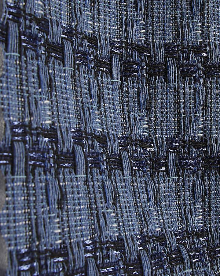 River Island Blue Boucle Scallop Mini Skirt