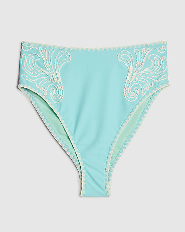 river island Blue Cornelli Print Bikini Briefs