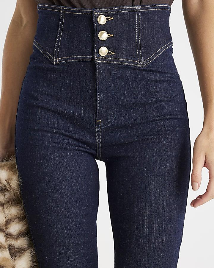 River Island Blue Corset Skinny Jeans