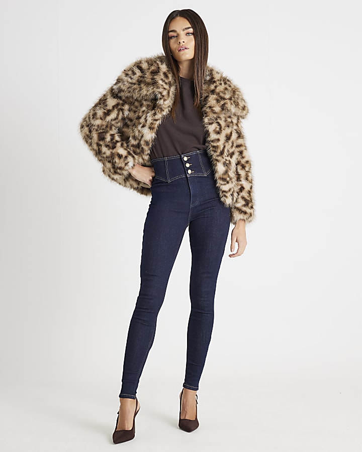 River Island Blue Corset Skinny Jeans