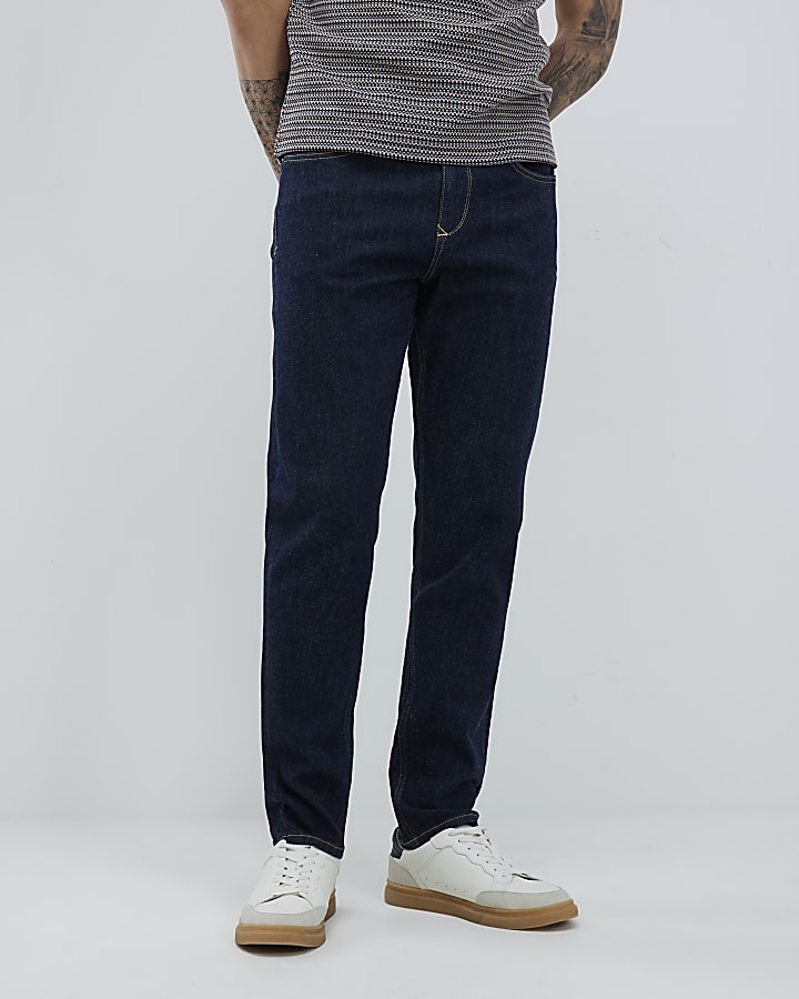 River Island Blue Dark Slim Fit Jeans