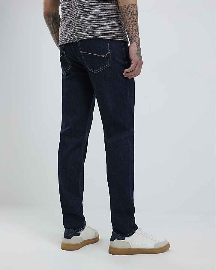 River Island Blue Dark Slim Fit Jeans