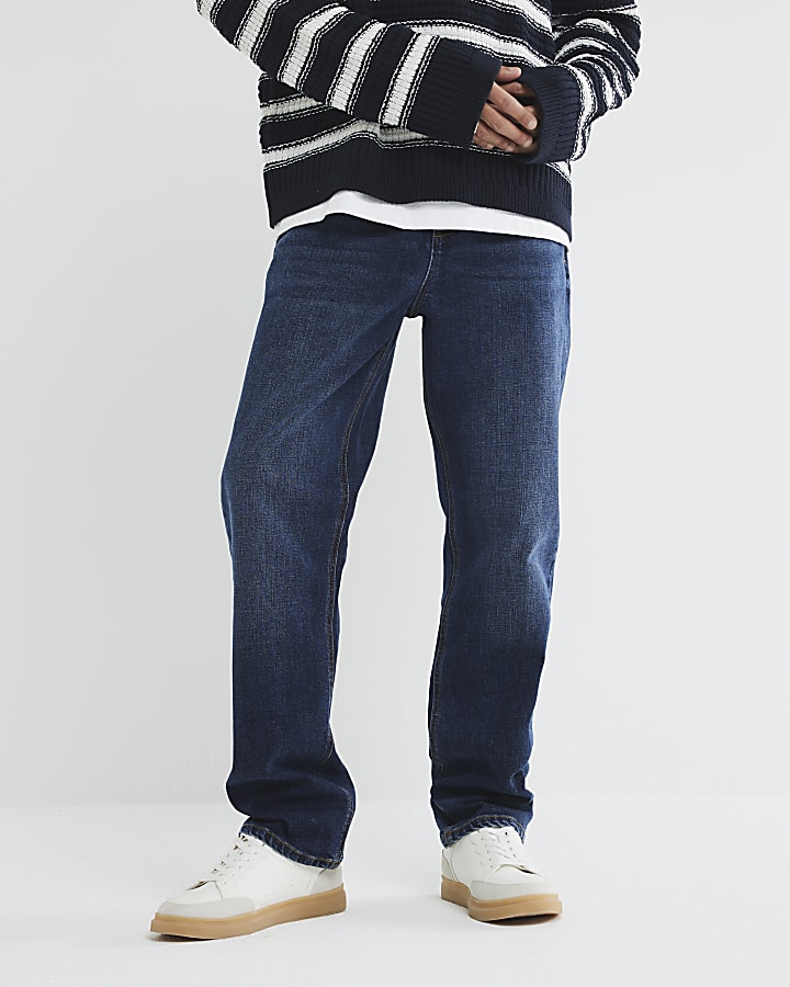 River Island Blue Demin Straight Leg Jeans
