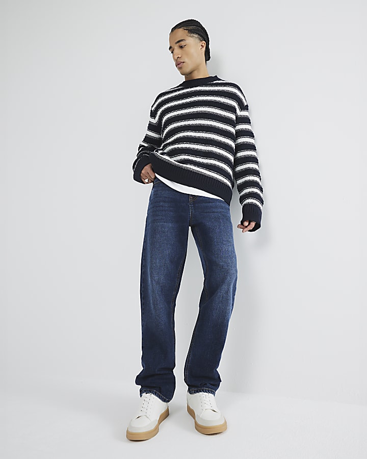 River Island Blue Demin Straight Leg Jeans
