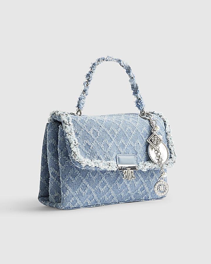 River Island Blue Denim Front Flap Shoulder Bag