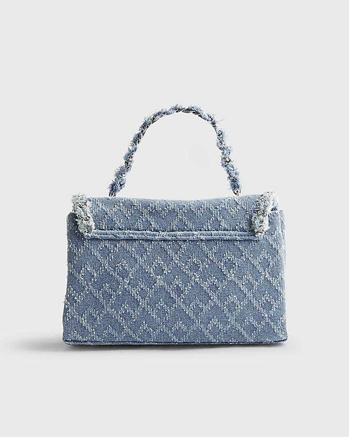 River Island Blue Denim Front Flap Shoulder Bag