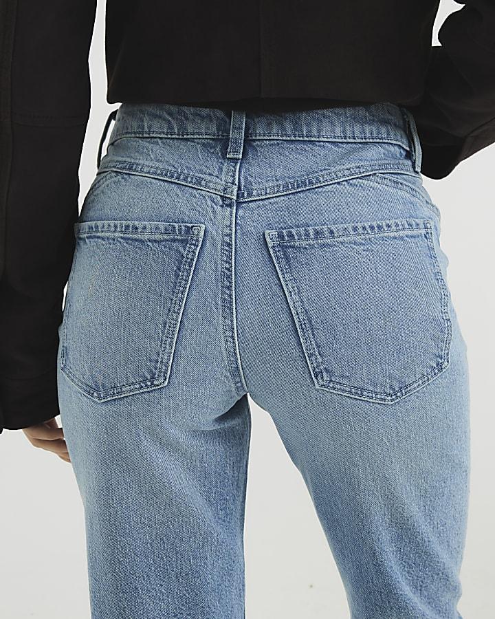 River Island Blue Denim Mom Sculpt Jeans