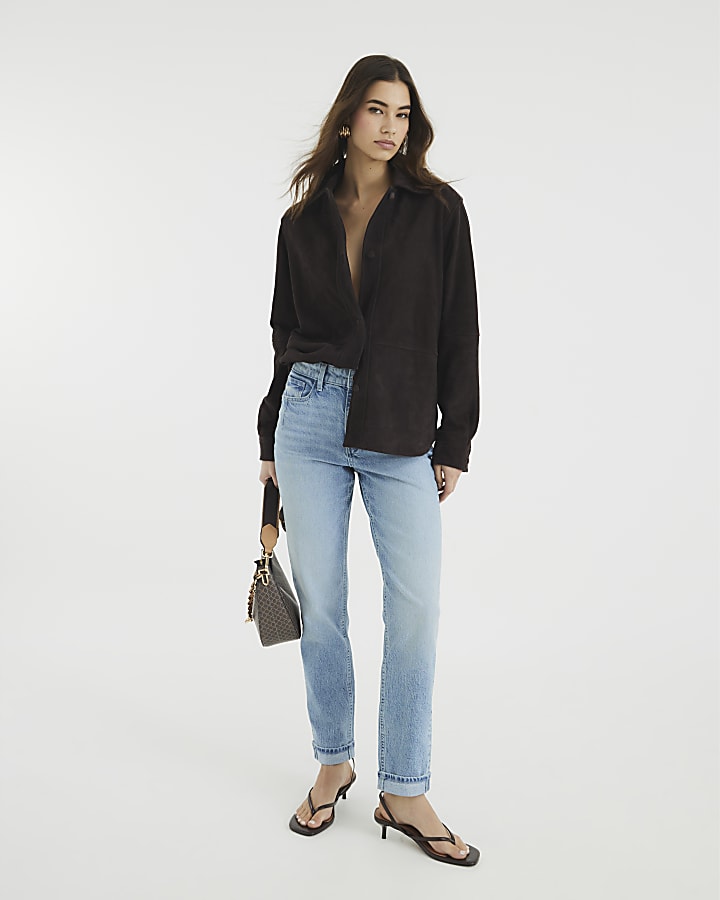 River Island Blue Denim Mom Sculpt Jeans